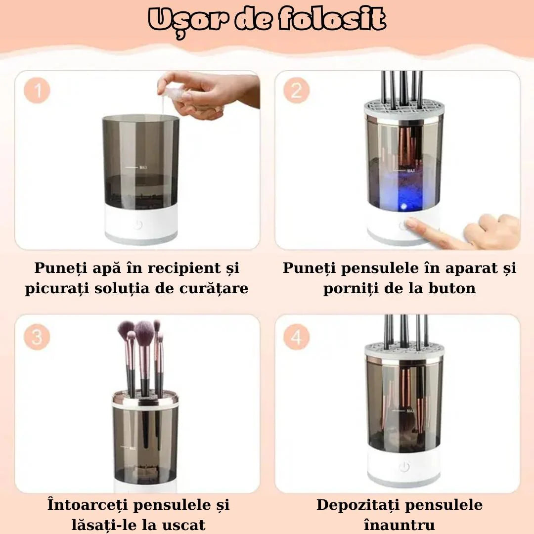 Curățător electric pentru pensule de machiaj